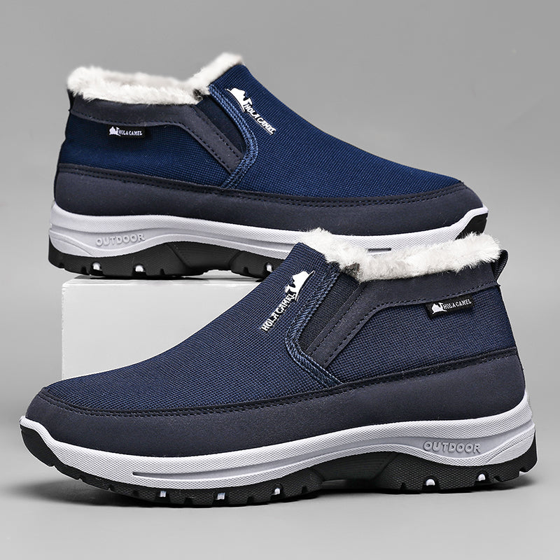 (⏰ Almost Gone!!!) Men's Outdoor Slip-on Warm Hiking Boots - Waterproof, Slip-resistant, Puncture-resistant - Arch Support, Wide Toe - Suitable for Everyday Wear and Outdoor Adventures