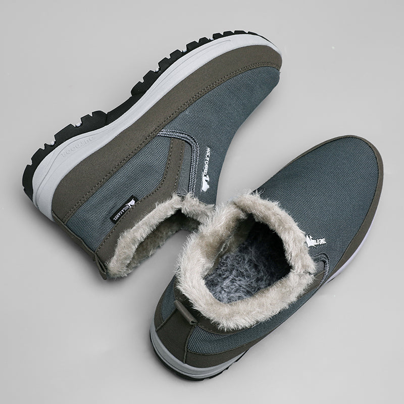 (⏰ Almost Gone!!!) Men's Outdoor Slip-on Warm Hiking Boots - Waterproof, Slip-resistant, Puncture-resistant - Arch Support, Wide Toe - Suitable for Everyday Wear and Outdoor Adventures