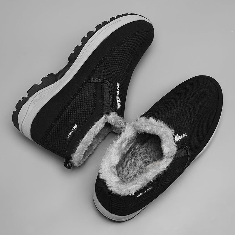 (⏰ Almost Gone!!!) Men's Outdoor Slip-on Warm Hiking Boots - Waterproof, Slip-resistant, Puncture-resistant - Arch Support, Wide Toe - Suitable for Everyday Wear and Outdoor Adventures