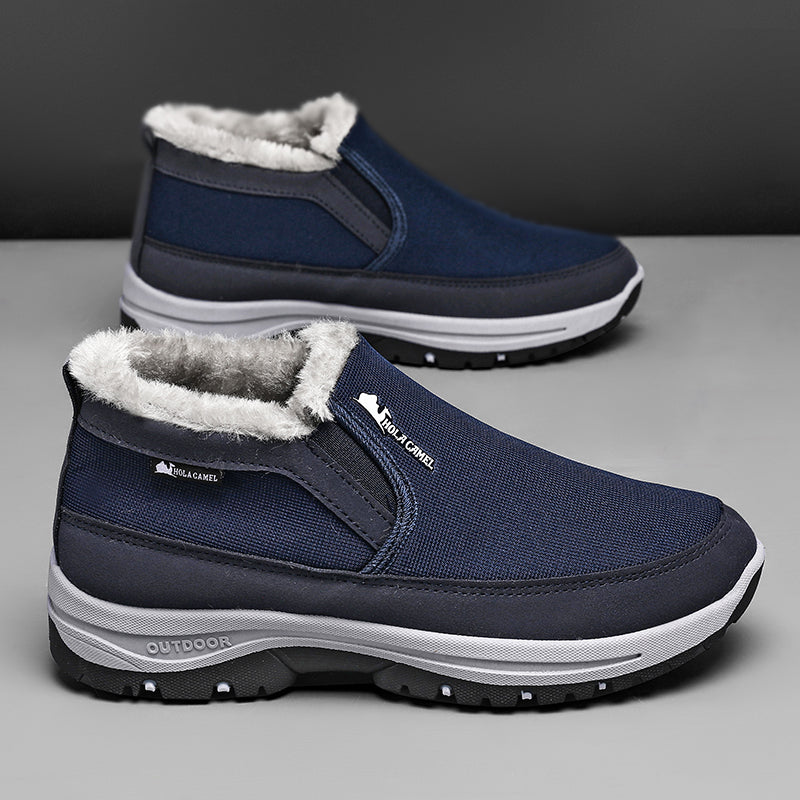 (⏰ Almost Gone!!!) Men's Outdoor Slip-on Warm Hiking Boots - Waterproof, Slip-resistant, Puncture-resistant - Arch Support, Wide Toe - Suitable for Everyday Wear and Outdoor Adventures