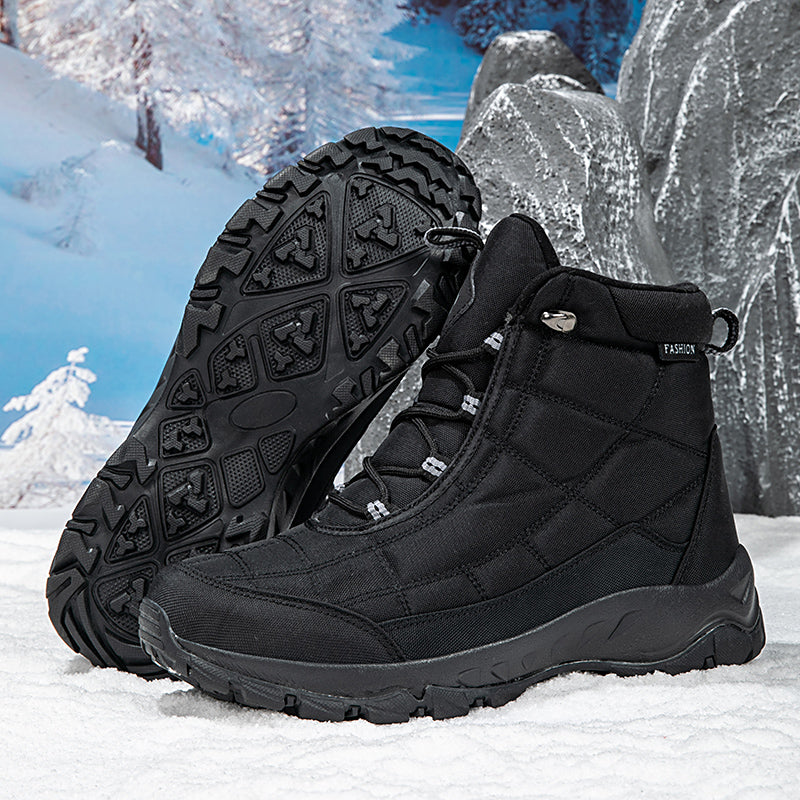 Men’s Hiking Boots – Warm Plush Lining, Non-Slip Traction, Wide Toe, Arch & Ankle Support, Windproof, Waterproof