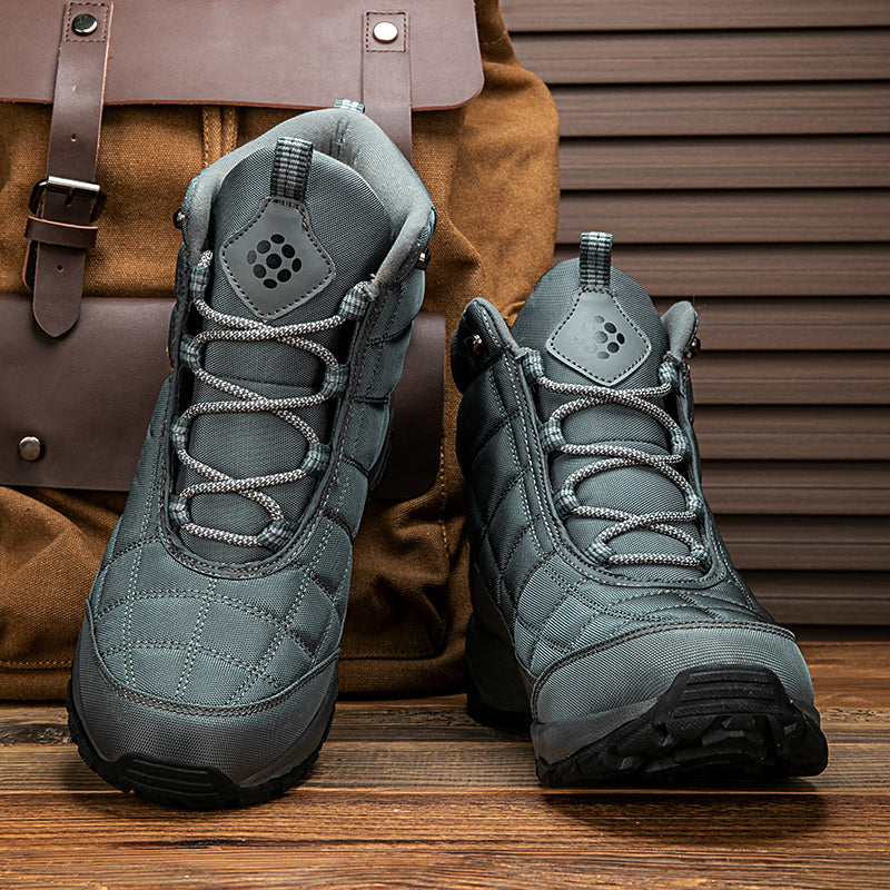 Men’s Hiking Boots – Warm Plush Lining, Non-Slip Traction, Wide Toe, Arch & Ankle Support, Windproof, Waterproof