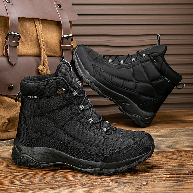 Men’s Hiking Boots – Warm Plush Lining, Non-Slip Traction, Wide Toe, Arch & Ankle Support, Windproof, Waterproof