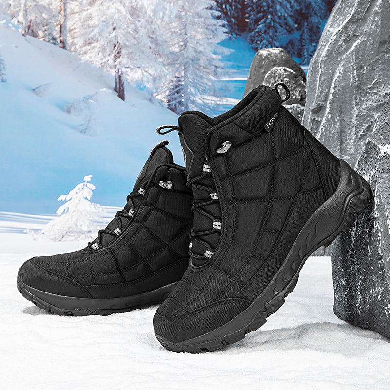 Men’s Hiking Boots – Warm Plush Lining, Non-Slip Traction, Wide Toe, Arch & Ankle Support, Windproof, Waterproof