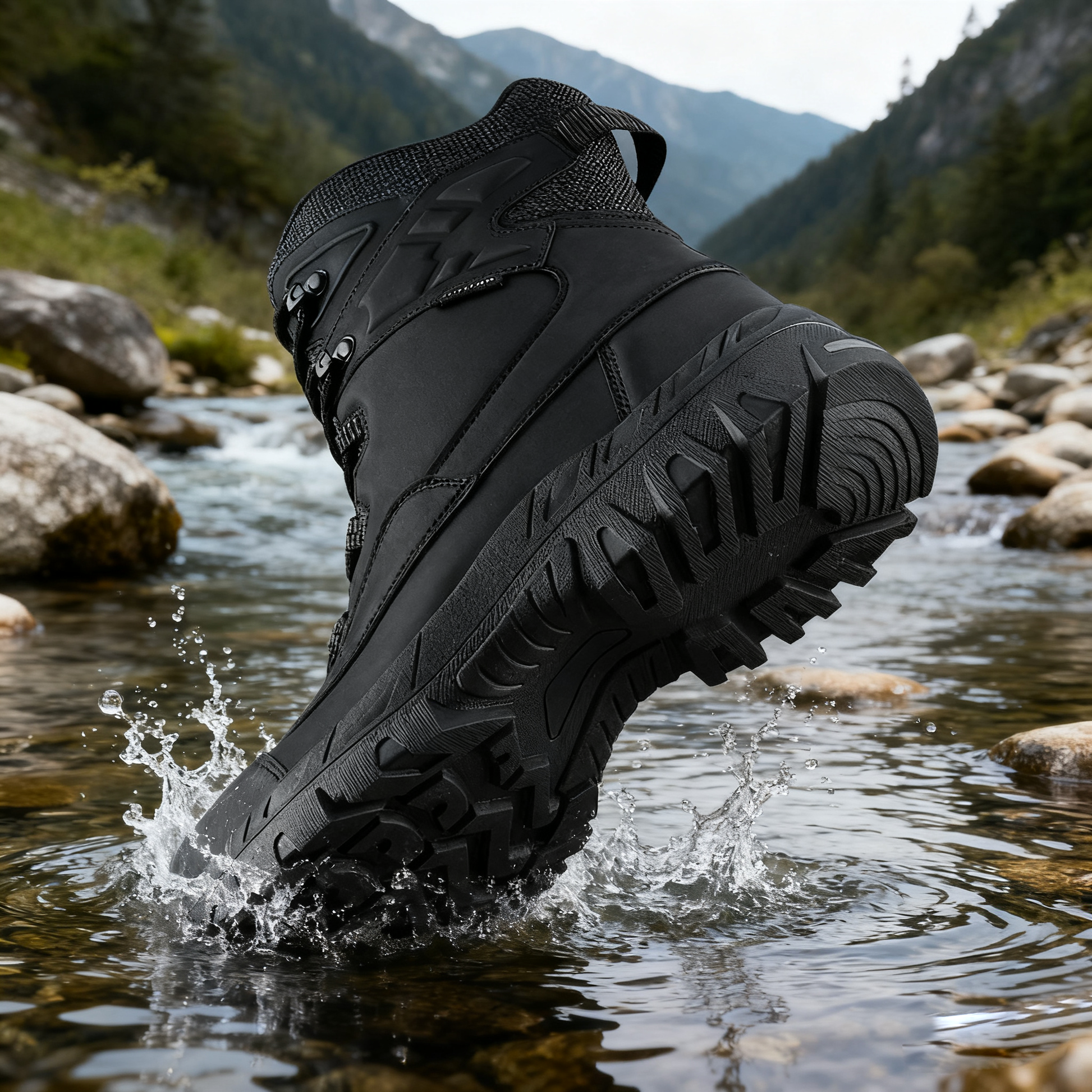 Men's Waterproof Hiking Boots - Breathable Quick-Dry Upper,Mountain Trekking & Outdoor Adventures | All-Terrain Grip & Abrasion-Proof