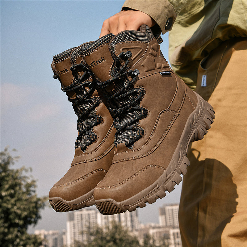 Men's Waterproof Hiking Boots - Breathable Quick-Dry Upper,Mountain Trekking & Outdoor Adventures | All-Terrain Grip & Abrasion-Proof