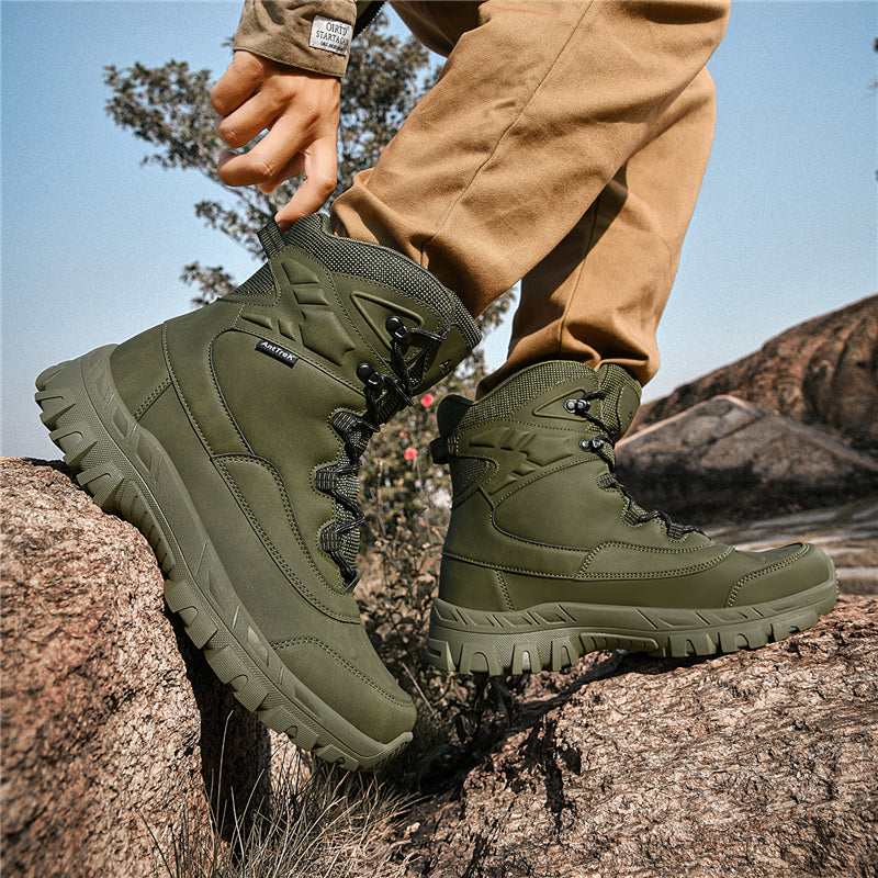 Men's Waterproof Hiking Boots - Breathable Quick-Dry Upper,Mountain Trekking & Outdoor Adventures | All-Terrain Grip & Abrasion-Proof
