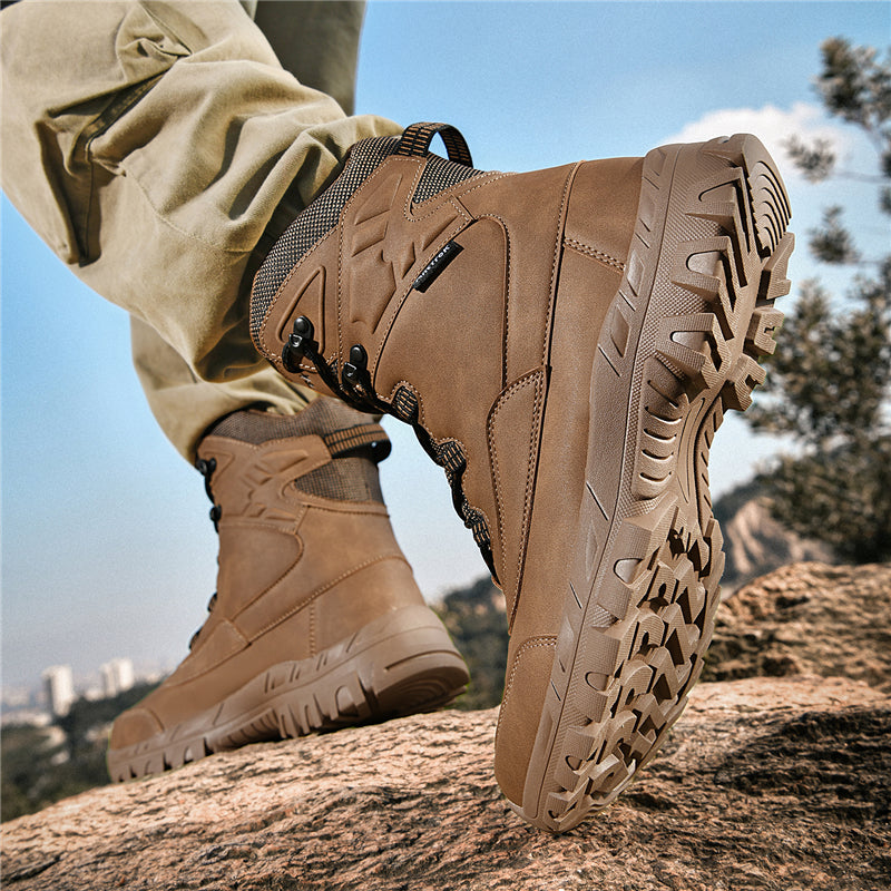 Men's Waterproof Hiking Boots - Breathable Quick-Dry Upper,Mountain Trekking & Outdoor Adventures | All-Terrain Grip & Abrasion-Proof