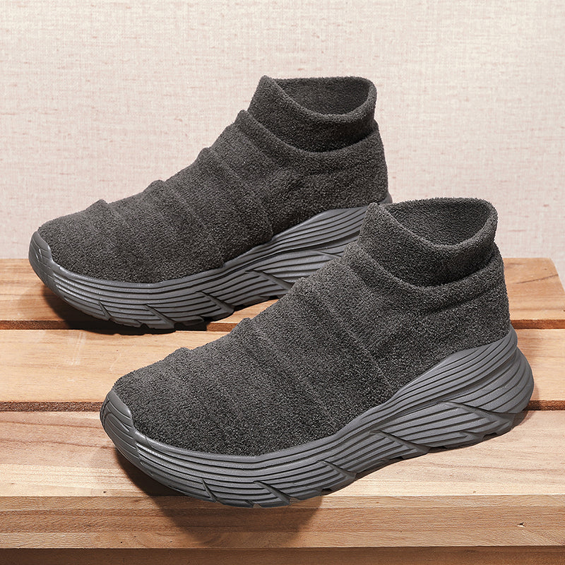 Men’s Thermal-Lined Slip-On Winter Sneakers – Cushioned, Anti-Slip