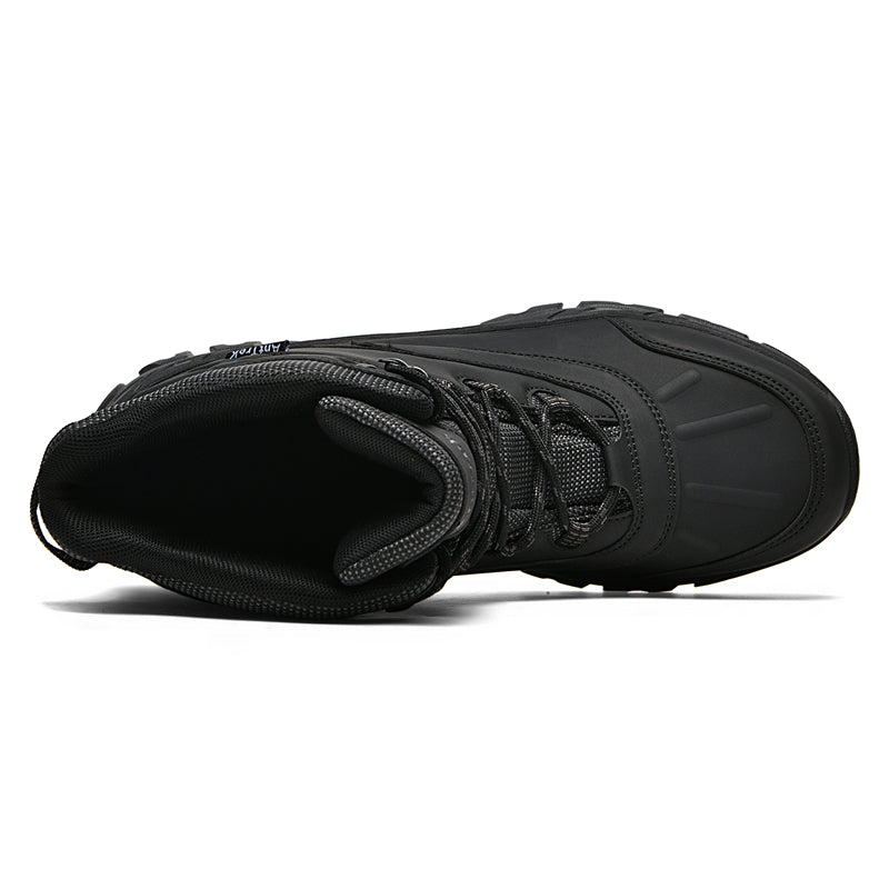 Mens Orthopedic Tactical Boots, Waterproof Leather Wide Toe Hiking Combat Boots with Arch Support, Non-Slip Work Shoes for Trekking Hunting Training