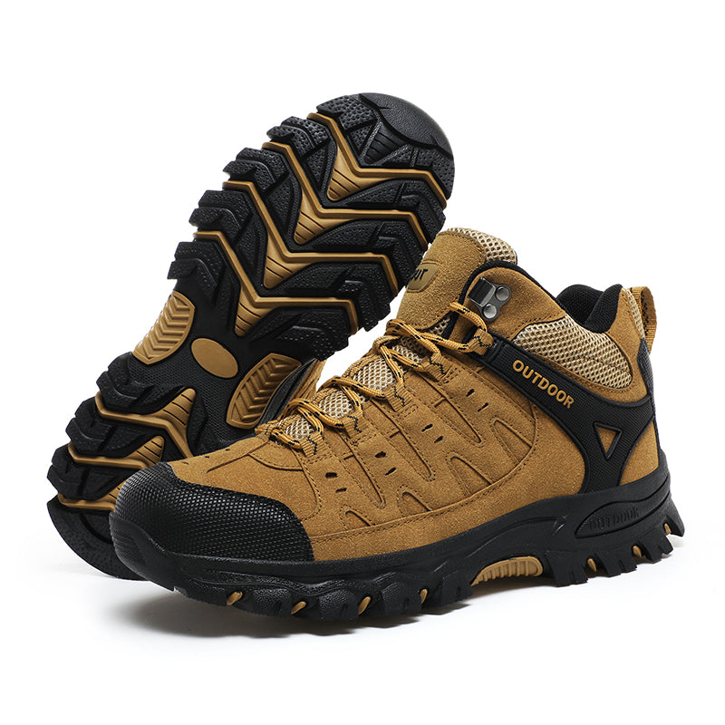 Men's Outdoor Hiking Work Boots - Slip-Resistant & Abrasion-Proof for Mountain/Construction