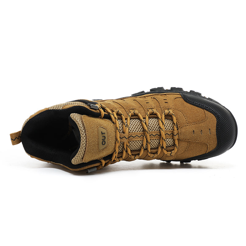 Men's Outdoor Hiking Work Boots - Slip-Resistant & Abrasion-Proof for Mountain/Construction