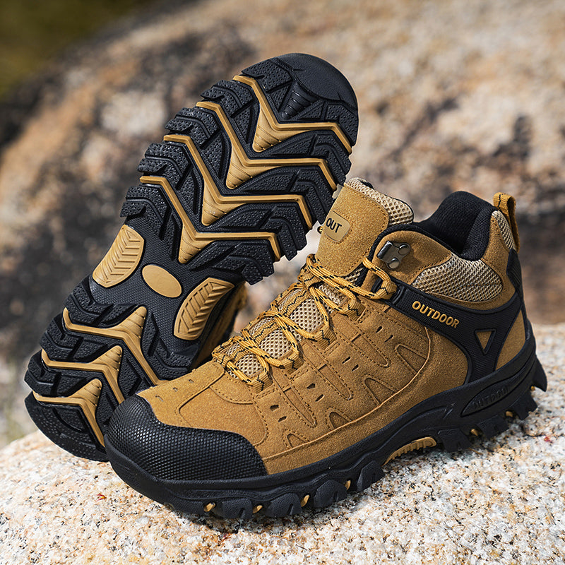 Men's Outdoor Hiking Work Boots - Slip-Resistant & Abrasion-Proof for Mountain/Construction