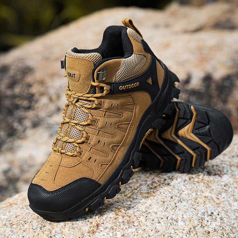 Men's Outdoor Hiking Work Boots - Slip-Resistant & Abrasion-Proof for Mountain/Construction