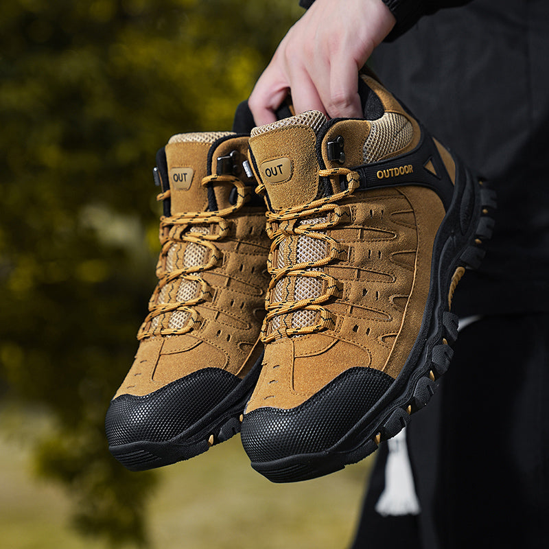 Men's Outdoor Hiking Work Boots - Slip-Resistant & Abrasion-Proof for Mountain/Construction