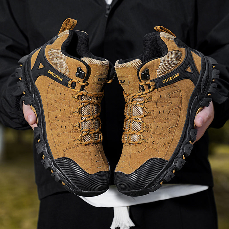 Men's Outdoor Hiking Work Boots - Slip-Resistant & Abrasion-Proof for Mountain/Construction