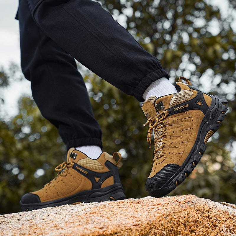 Men's Outdoor Hiking Work Boots - Slip-Resistant & Abrasion-Proof for Mountain/Construction