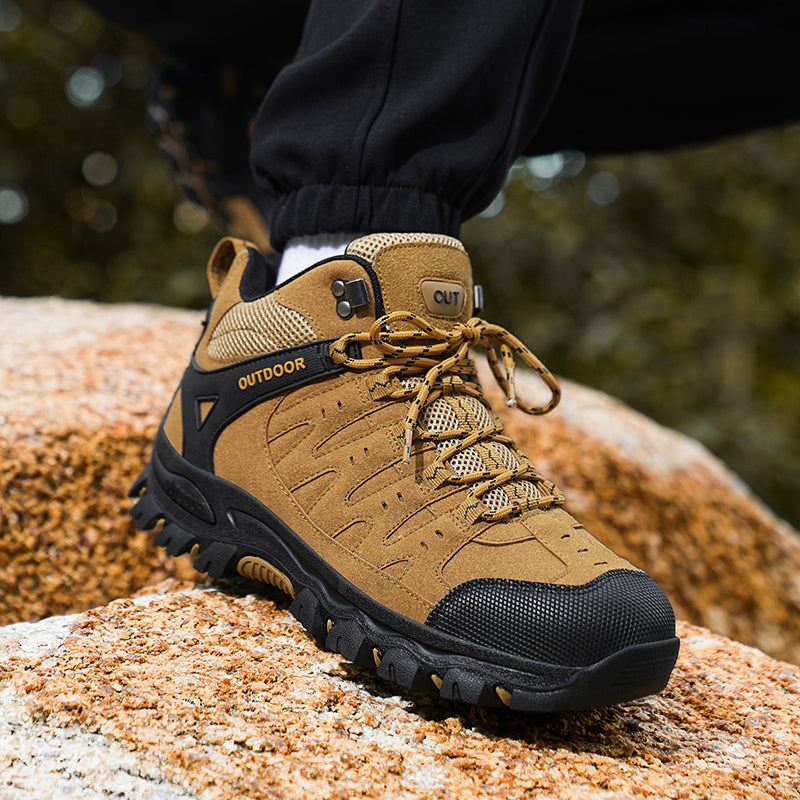 Men's Outdoor Hiking Work Boots - Slip-Resistant & Abrasion-Proof for Mountain/Construction