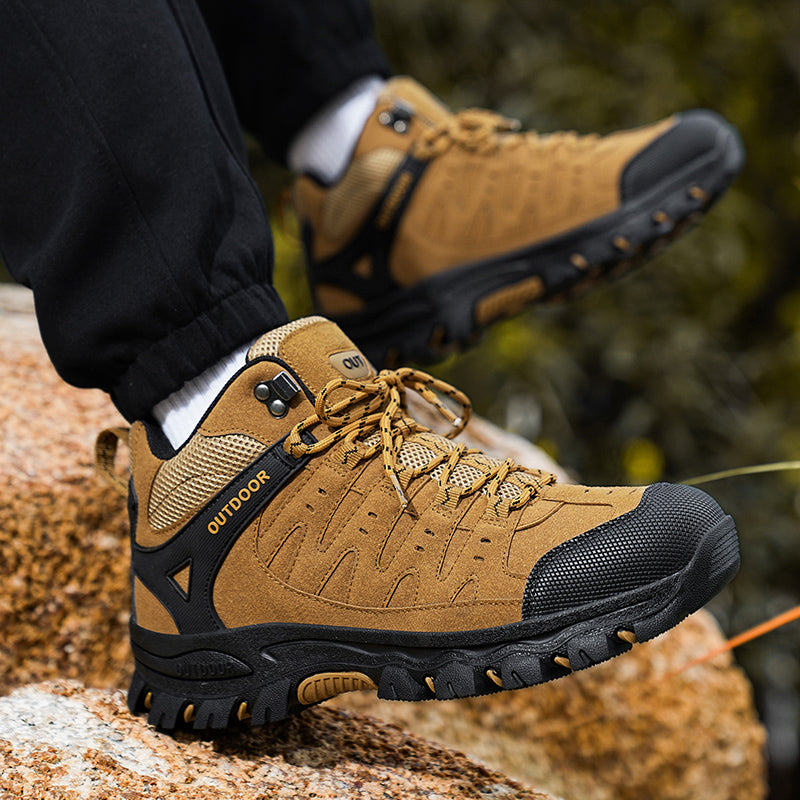 Men's Outdoor Hiking Work Boots - Slip-Resistant & Abrasion-Proof for Mountain/Construction