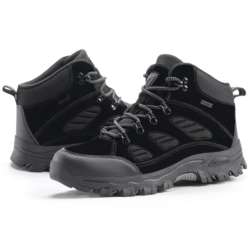 Men's Orthopedic Hiking Boots - Safe and Comfortable Work Boots - Waterproof, Slip-resistant, Impact-resistant, and Puncture-resistant - Wide Toe, Arch Support, and Ankle Support - Money-back Guarantee if ineffective.
