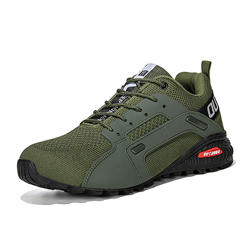 Men’s Outdoor Hiking Shoes – Breathable Mesh Trail Sneakers, Slip-Resistant Durable Outsole, Lightweight Low-Top Lace-Up Walking Shoes