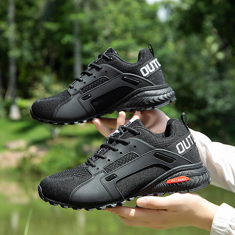 Men’s Outdoor Hiking Shoes – Breathable Mesh Trail Sneakers, Slip-Resistant Durable Outsole, Lightweight Low-Top Lace-Up Walking Shoes
