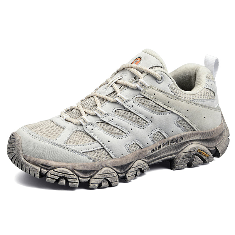 Men’s Hiking Shoes, Breathable Mesh Trail Sneakers, Non-Slip Grip Sole, Low-Top