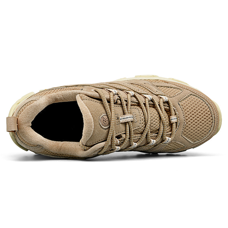 Men’s Hiking Shoes, Breathable Mesh Trail Sneakers, Non-Slip Grip Sole, Low-Top