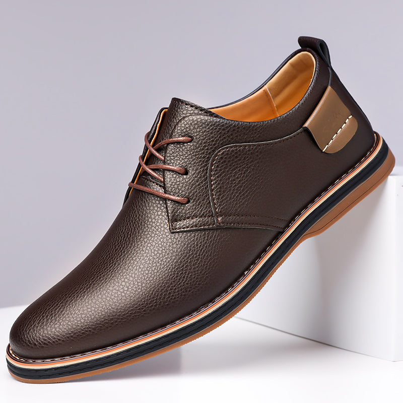 Men’s Leather Derby Shoes, Lightweight Lace-Up Work & Walking