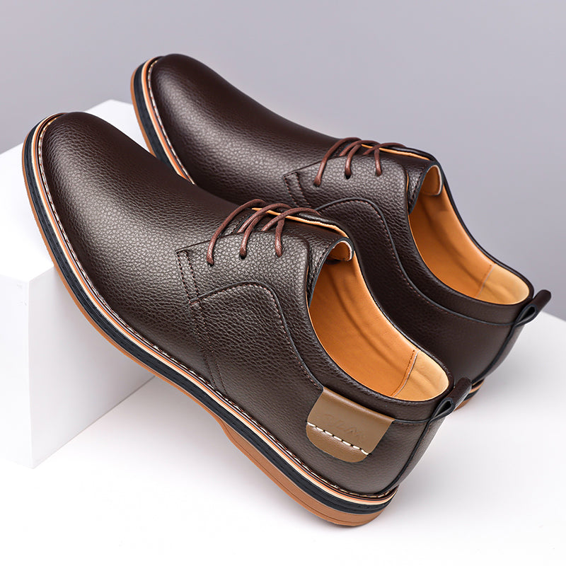 Men’s Leather Derby Shoes, Lightweight Lace-Up Work & Walking