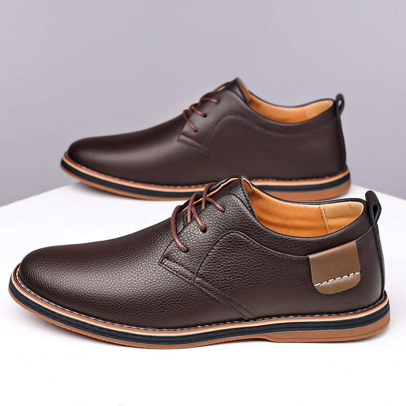 Men’s Leather Derby Shoes, Lightweight Lace-Up Work & Walking