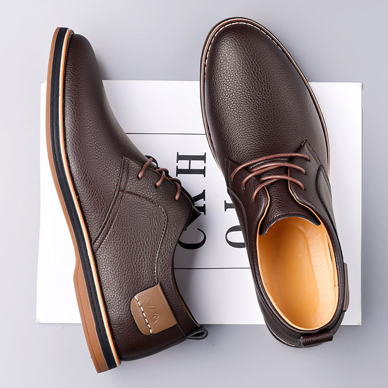 Men’s Leather Derby Shoes, Lightweight Lace-Up Work & Walking