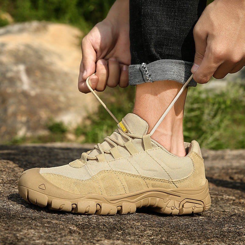 -- Men's Outdoor Hiking Work Boots - Slip-Resistant & Abrasion-Proof for Mountain/Construction
