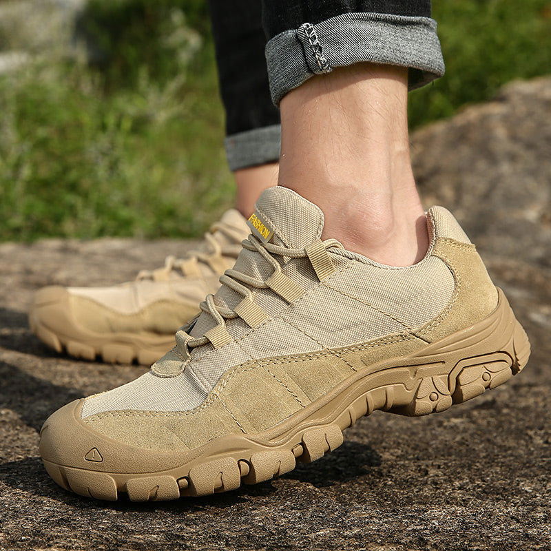 -- Men's Outdoor Hiking Work Boots - Slip-Resistant & Abrasion-Proof for Mountain/Construction