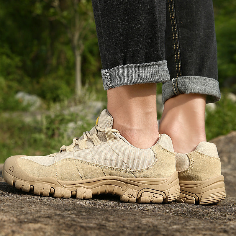 -- Men's Outdoor Hiking Work Boots - Slip-Resistant & Abrasion-Proof for Mountain/Construction