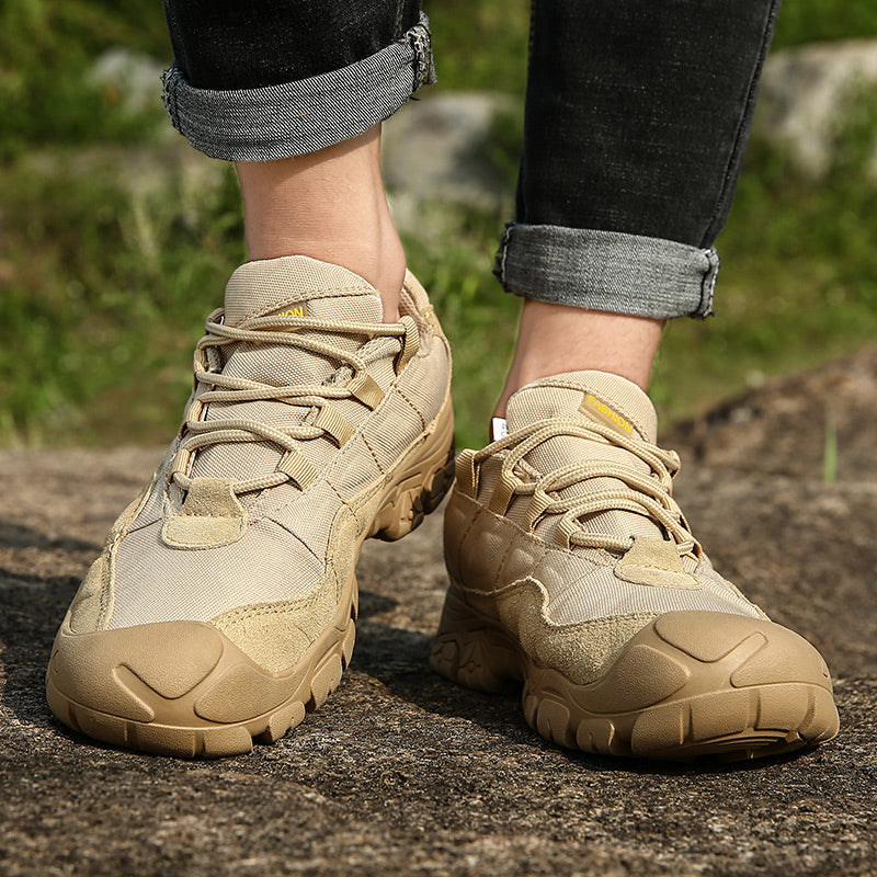 -- Men's Outdoor Hiking Work Boots - Slip-Resistant & Abrasion-Proof for Mountain/Construction