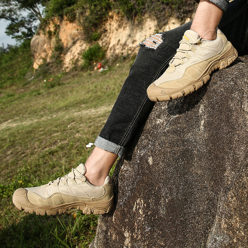 -- Men's Outdoor Hiking Work Boots - Slip-Resistant & Abrasion-Proof for Mountain/Construction