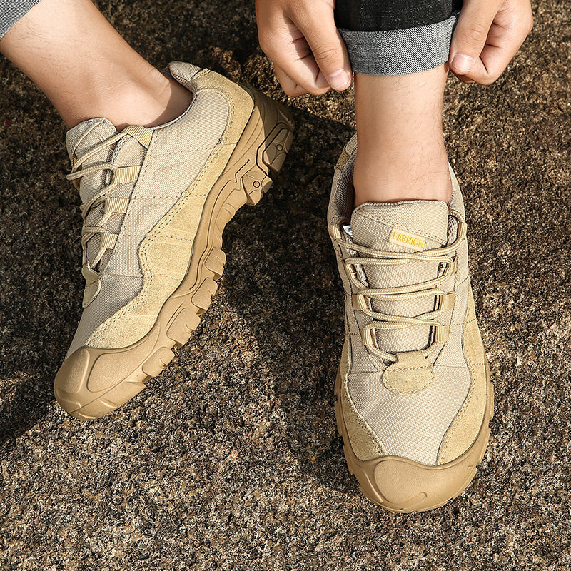 -- Men's Outdoor Hiking Work Boots - Slip-Resistant & Abrasion-Proof for Mountain/Construction