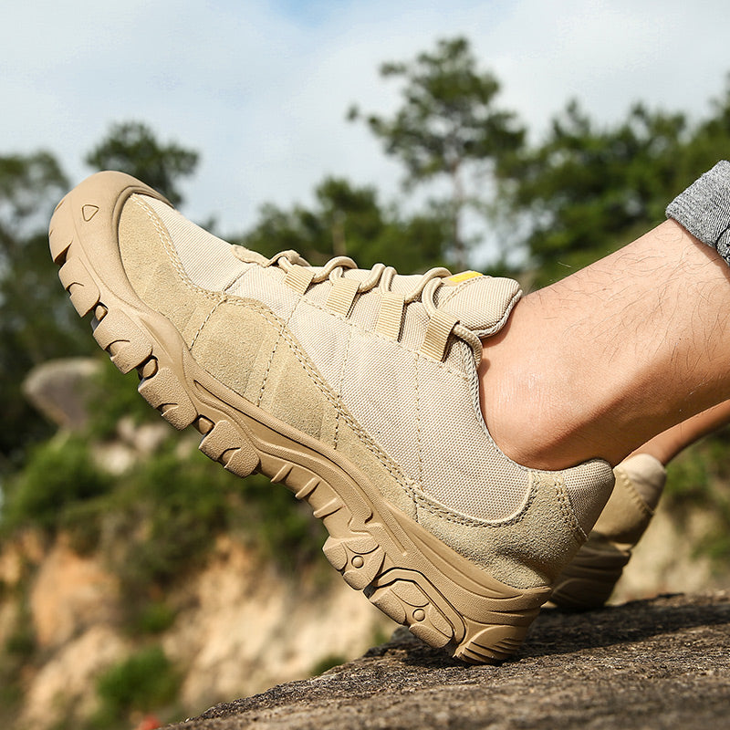 -- Men's Outdoor Hiking Work Boots - Slip-Resistant & Abrasion-Proof for Mountain/Construction