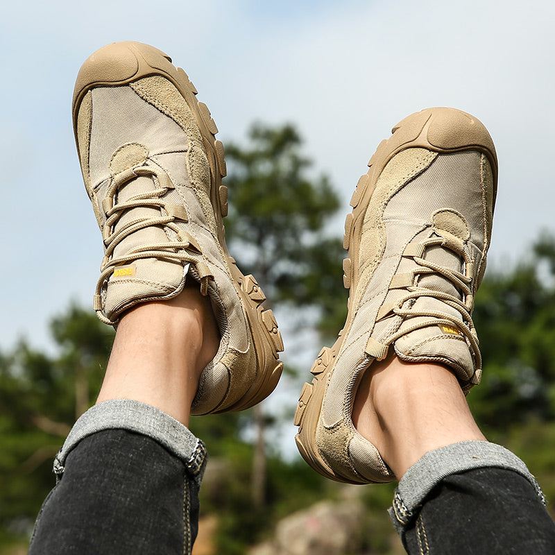 -- Men's Outdoor Hiking Work Boots - Slip-Resistant & Abrasion-Proof for Mountain/Construction