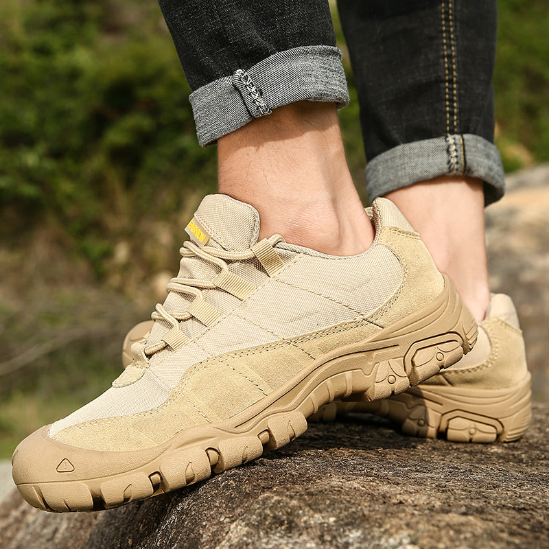 -- Men's Outdoor Hiking Work Boots - Slip-Resistant & Abrasion-Proof for Mountain/Construction