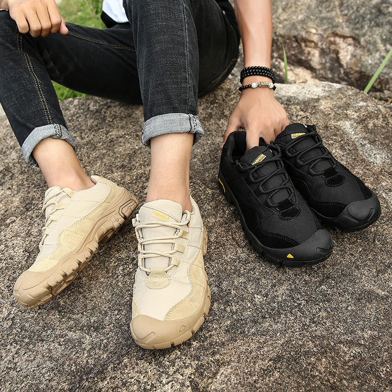 -- Men's Outdoor Hiking Work Boots - Slip-Resistant & Abrasion-Proof for Mountain/Construction