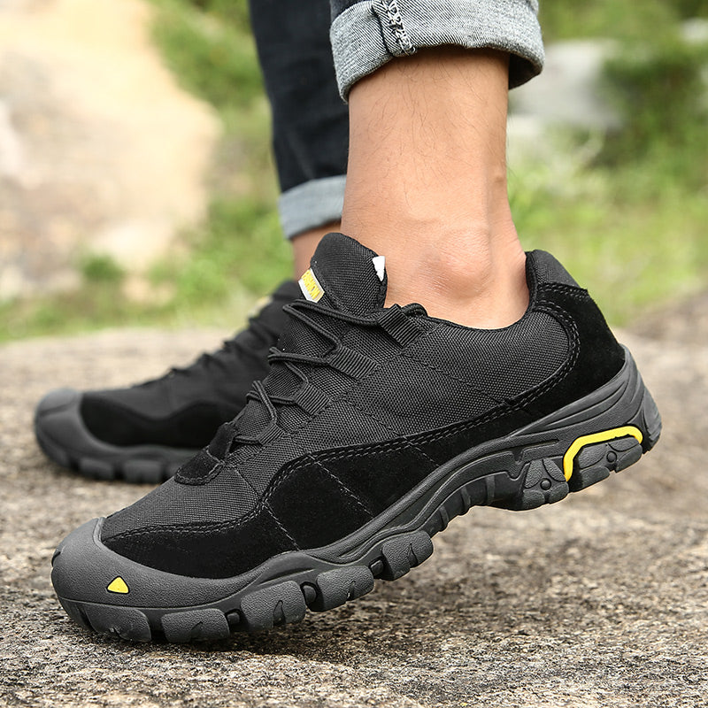 -- Men's Outdoor Hiking Work Boots - Slip-Resistant & Abrasion-Proof for Mountain/Construction