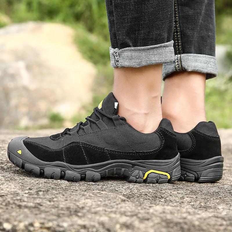 -- Men's Outdoor Hiking Work Boots - Slip-Resistant & Abrasion-Proof for Mountain/Construction