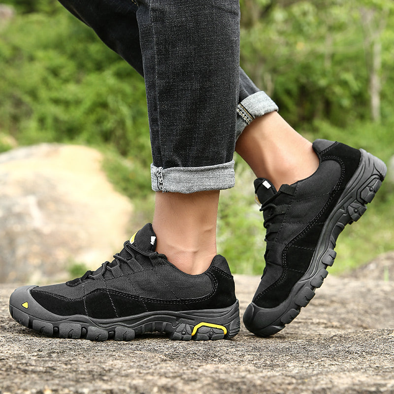 -- Men's Outdoor Hiking Work Boots - Slip-Resistant & Abrasion-Proof for Mountain/Construction