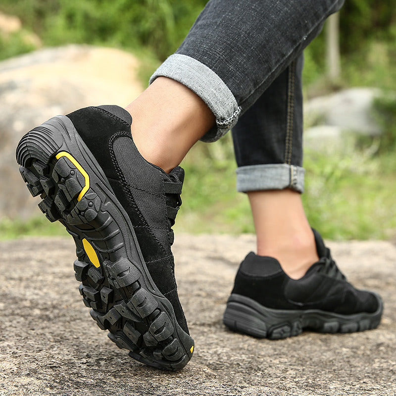 -- Men's Outdoor Hiking Work Boots - Slip-Resistant & Abrasion-Proof for Mountain/Construction