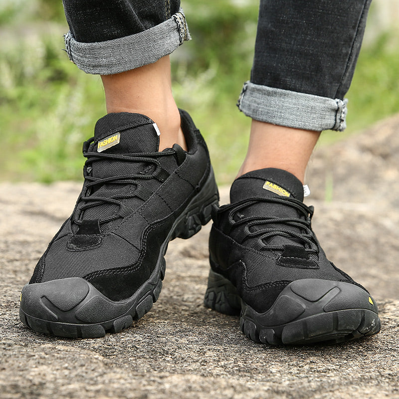 -- Men's Outdoor Hiking Work Boots - Slip-Resistant & Abrasion-Proof for Mountain/Construction