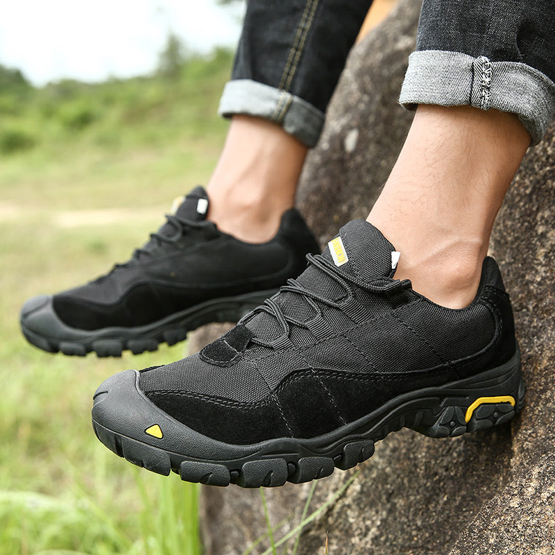 -- Men's Outdoor Hiking Work Boots - Slip-Resistant & Abrasion-Proof for Mountain/Construction