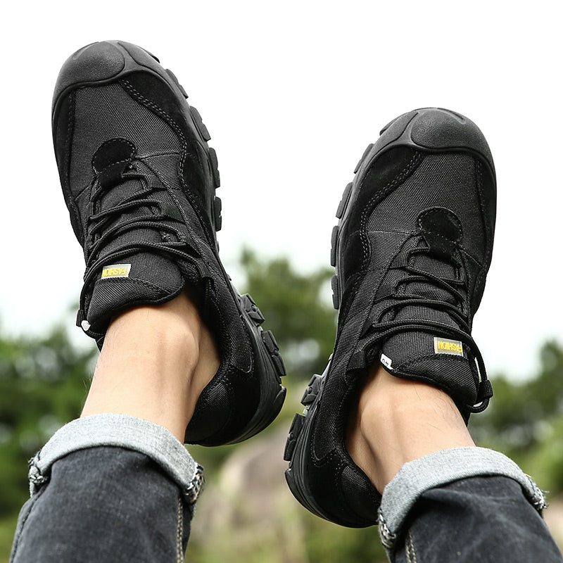 -- Men's Outdoor Hiking Work Boots - Slip-Resistant & Abrasion-Proof for Mountain/Construction