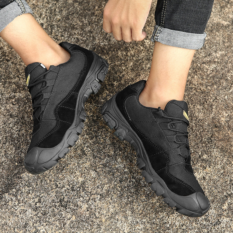 -- Men's Outdoor Hiking Work Boots - Slip-Resistant & Abrasion-Proof for Mountain/Construction